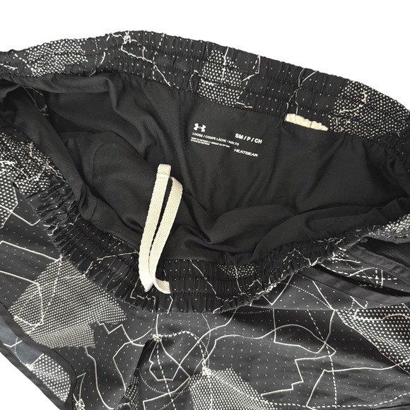 Under Armour Running Shorts Womens S Small Black White HeatGear Liner Loose Fit - Picture 4 of 7